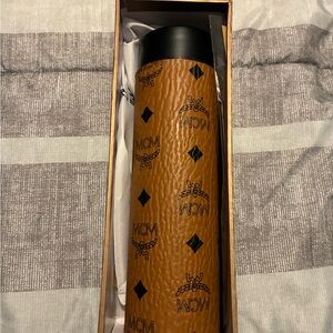 MCM Tan Thermos with Black Cap